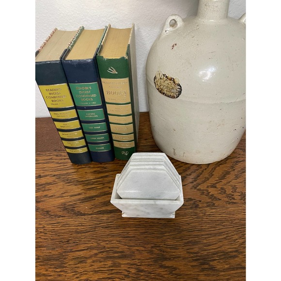 Natural Stone Hexagonal Coasters -Marble Stone Coasters - Picture 3 of 7